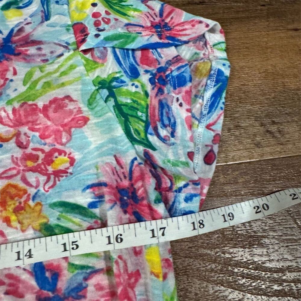 Casey Key Floral Lightweight T Shirt Tropical Beach Vacation Cruise Resort EUC - Picture 7 of 8